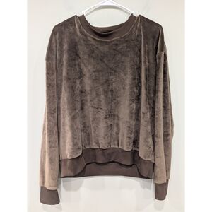 Summersalt Brown Plush Velour Long Sleeve Lounge Sweatshirt Size Large